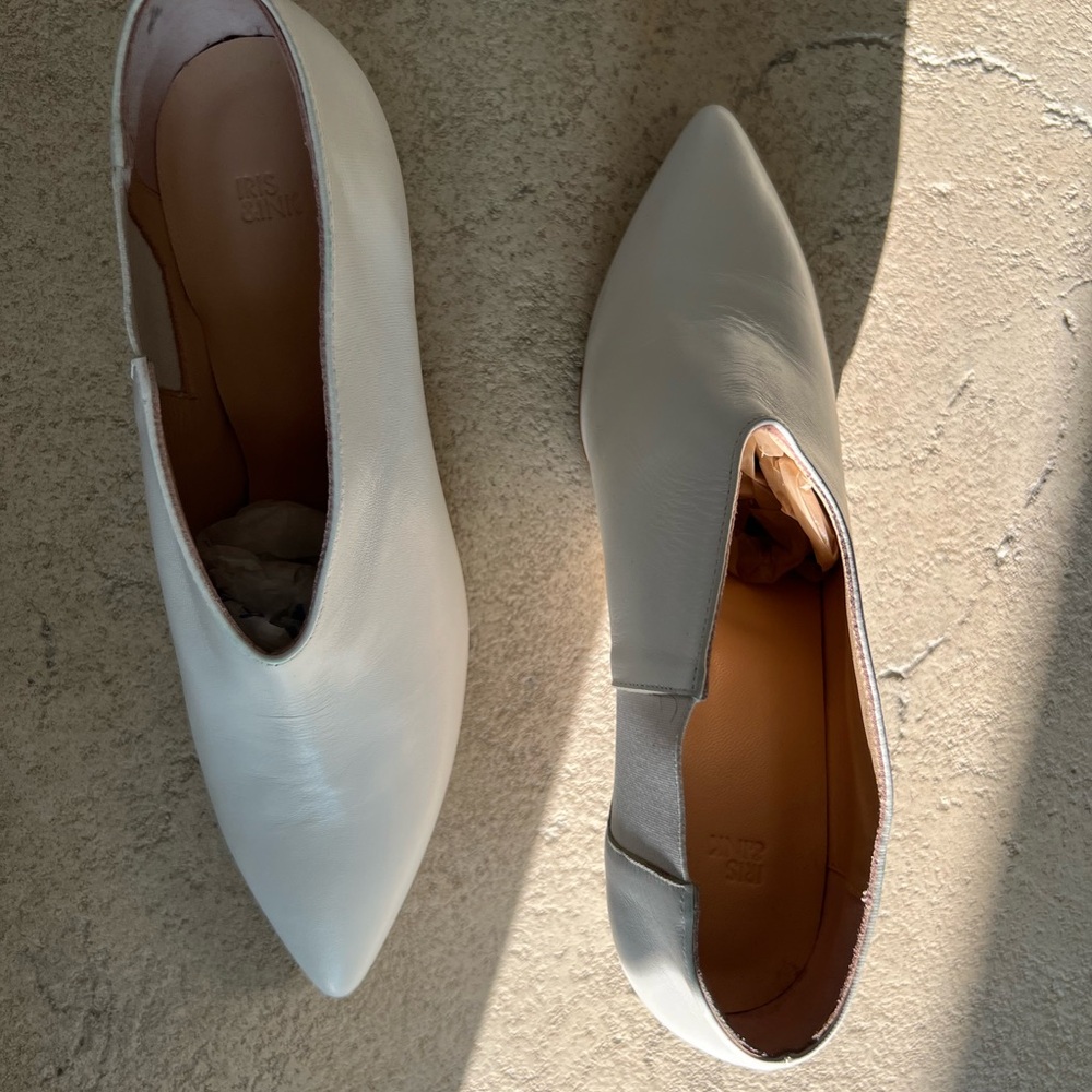 Chic White Leather Ankle Booties for Women 40/9